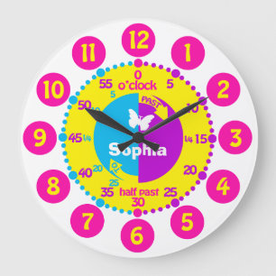 Grande Horloge Ronde Les filles apprennent à dire à temps l'horloge