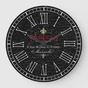 Grande Horloge Ronde Les Français vintages de regard personnalisent