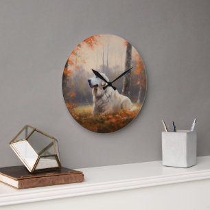 Grande Horloge Ronde Les grandes Pyrénées à l'automne Feuilles automne