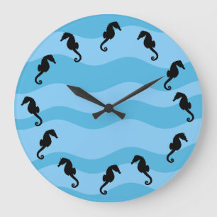 Grande Horloge Ronde Les hippocampes