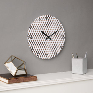 Grande Horloge Ronde Les Joueurs De Basketball Numéro Un Avec Basketbal