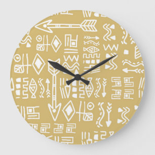 Grande Horloge Ronde Les tripes africaines : Bohème égyptien sans fil