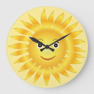 Grande Horloge Ronde Les visages doux du soleil