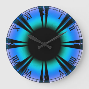 Grande Horloge Ronde Les yeux bleus sauveront et aideront