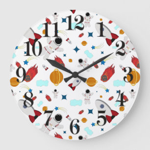 Grande Horloge Ronde L'espace extra-atmosphérique pour enfants et Moti