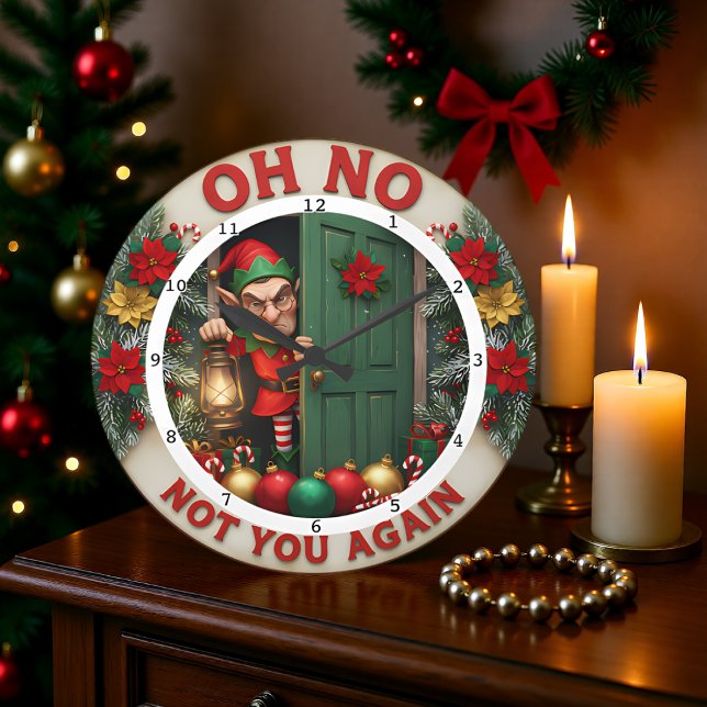 Grande Horloge Ronde Let It Snow Happy Holidays (Créateur téléchargé)