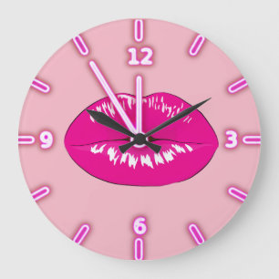 Grande Horloge Ronde Lèvres Tendances Cool - Personnalisé