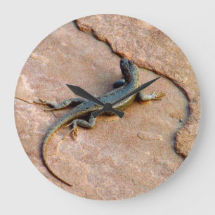 Grande Horloge Ronde Lézard de jardin