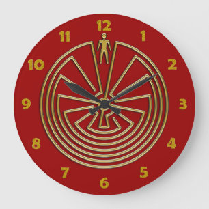 Grande Horloge Ronde L'homme dans le labyrinthe - or