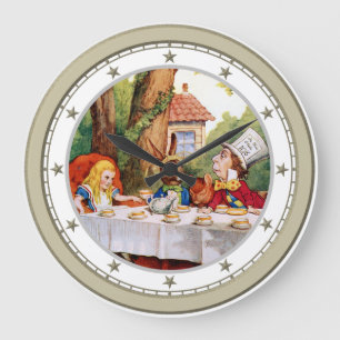 Grande Horloge Ronde L'horloge du thé du chapelier fou