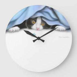 Grande Horloge Ronde L'horloge murale de chasseur d'insecte de Kitty