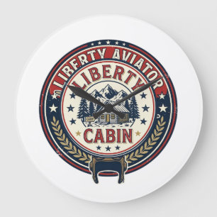 Grande Horloge Ronde Liberty Aviator Patriotique Aviation Patriotique V
