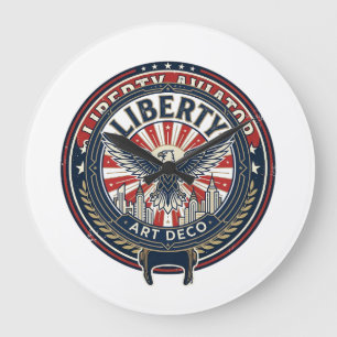 Grande Horloge Ronde Liberty Aviator Patriotique Patriotique Aviation V