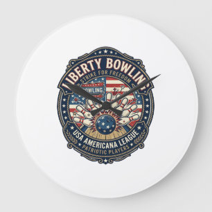 Grande Horloge Ronde Liberty Bowling Patriotique Bowling Patriotique Vi
