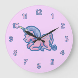 Grande Horloge Ronde Licorne mignonne