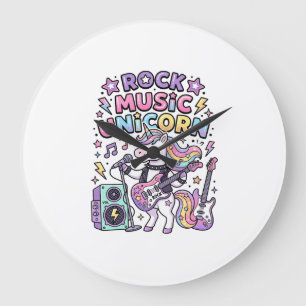 Grande Horloge Ronde Licorne Rock Musique Licorne Charme Marketplace Ar