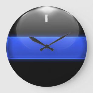 Grande Horloge Ronde Lieutenant mince Insignia Rank de Blue Line