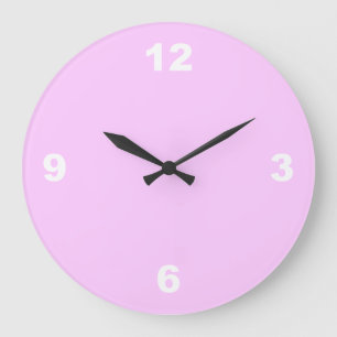 Grande Horloge Ronde Light Pink Large White Numbers Clock