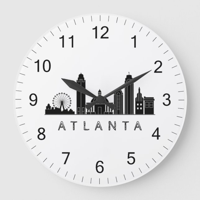 Grande Horloge Ronde Ligne aérienne stylisée moderne Atlanta Georgia (Recto)