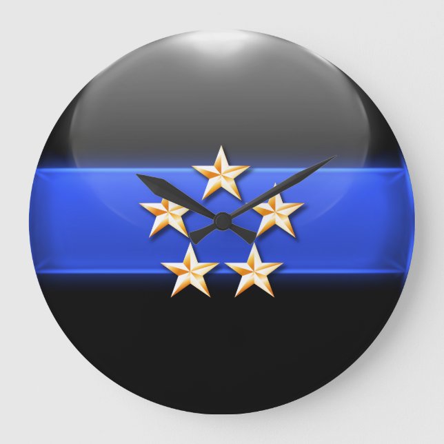 Grande Horloge Ronde Ligne Bleue Mince - Insigne de classement en chef  (Recto)