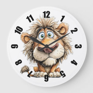 Grande Horloge Ronde Lion fantaisiste