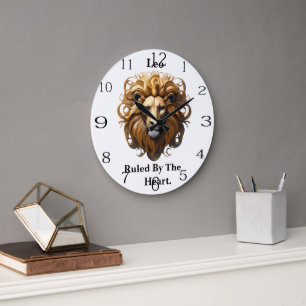 Grande Horloge Ronde Lion, Lion, Dirigé Par Le Coeur,