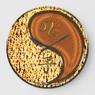 Grande Horloge Ronde Lion & Rat de Bois