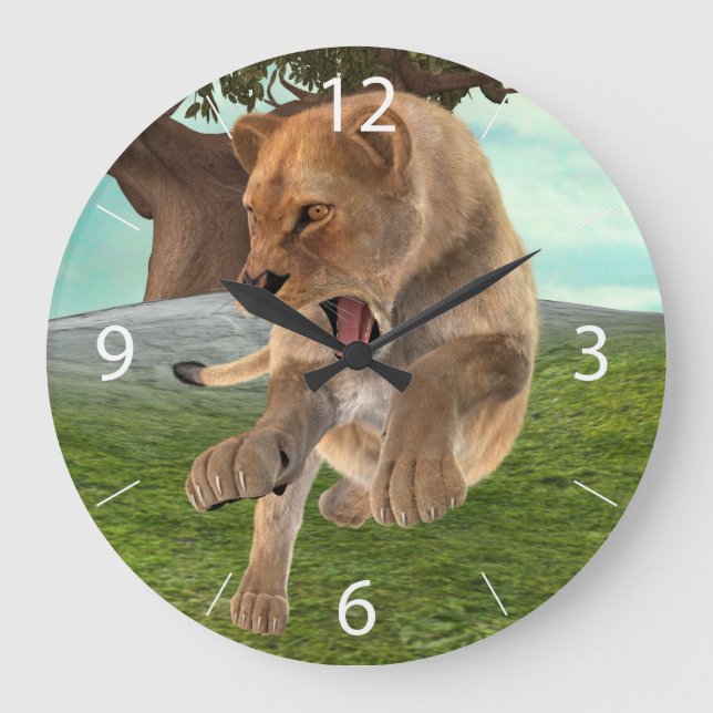 Grande Horloge Ronde Lionne Chasseuse (Recto)