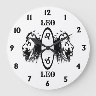 Grande Horloge Ronde Livre du Lion encadrant le Zodiaque