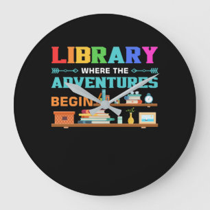Grande Horloge Ronde Livres de bibliothèque où l'aventure commence