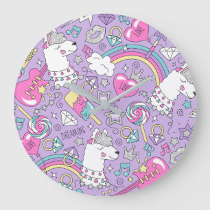Grande Horloge Ronde Llama motif 1