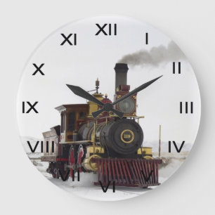 Grande Horloge Ronde Locomotive à vapeur