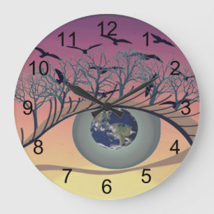 Grande Horloge Ronde L'Œil sur le Monde – Art Nature & Terre