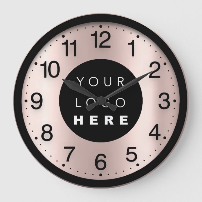 Grande Horloge Ronde Logo de la société Minimum rose Pink Custom (Recto)