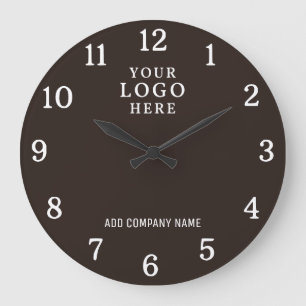 Grande Horloge Ronde Logo d'entreprise Marron Entreprise Marque