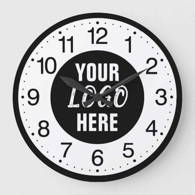 Grande Horloge Ronde Logo d'entreprise personnalisé (Recto)
