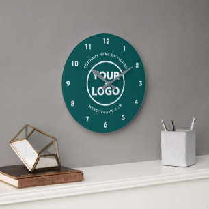 Grande Horloge Ronde Logo d'entreprise personnalisé et Arrière - plan T