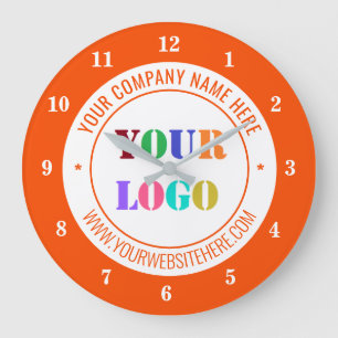 Grande Horloge Ronde Logo d'entreprise personnalisé et Modèle d'horloge