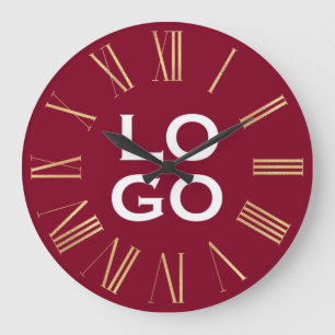 Grande Horloge Ronde Logo ou image personnalisée sur Bourgogne