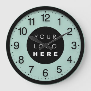Grande Horloge Ronde Logo personnalisé de minimalisme d'entreprise