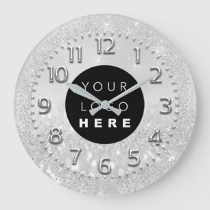 Grande Horloge Ronde Logo personnalisé de Parties scintillant des cris