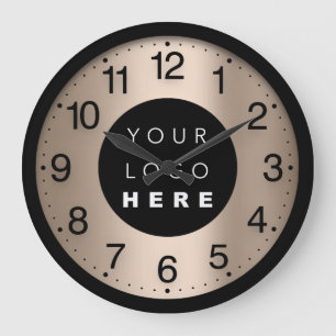 Grande Horloge Ronde Logo personnalisé du Rose ivoire minimalisme d'ent