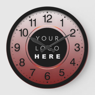 Grande Horloge Ronde Logo personnalisé en cuivre Brown minimalisme d'en