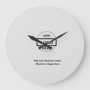 Grande Horloge Ronde Logo personnalisé simple et élégant ici sociét