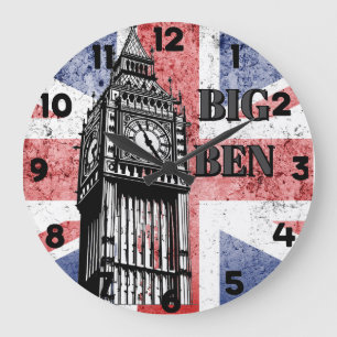 Grande Horloge Ronde Londres Big Ben Union Jack