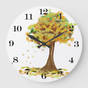 Grande Horloge Ronde Lonely Autumn Tree