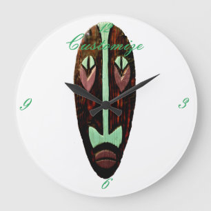 Grande Horloge Ronde Long Tonnerre de Masque Tiki