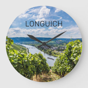 Grande Horloge Ronde Longuich Moselle Vignoble Panorama Allemagne