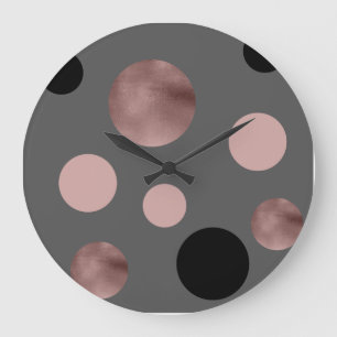 Grande Horloge Ronde l'or rose de faux élégant rougissent les cercles
