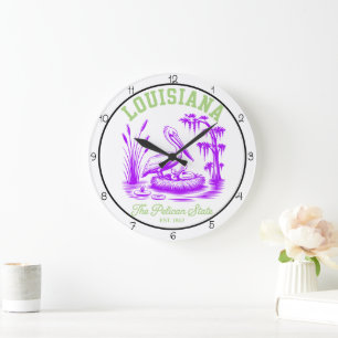 Grande Horloge Ronde Louisiane Pelican State Marais
